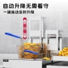 Silver stainless steel double-cylinder electric fryer with lifting oil filter device, commercial cake cabinet, cake gift box and skewer equipment Specification image